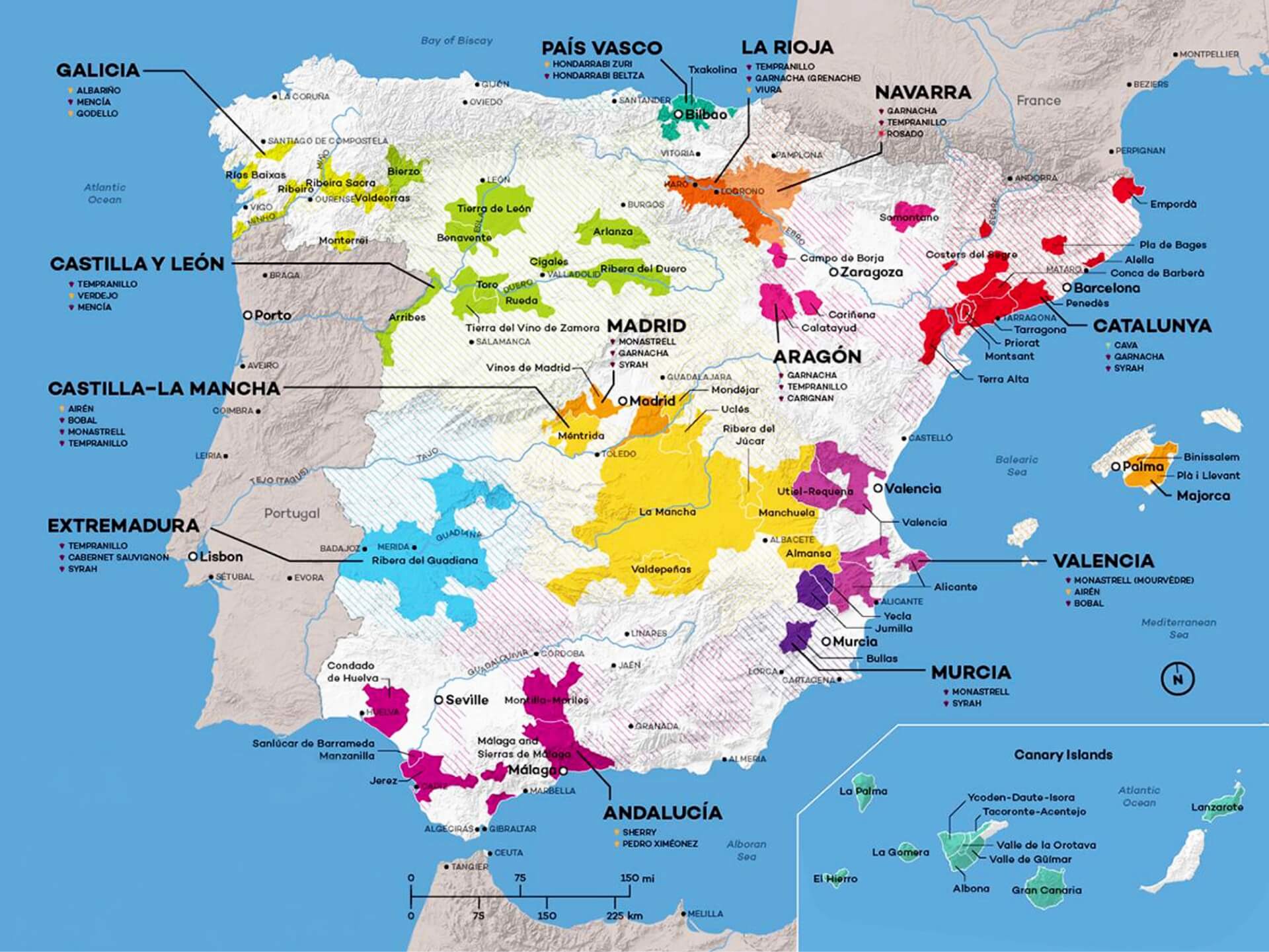 スペインの地図